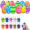24 Pack Prefilled Easter Eggs with Squeeze Bunny Toys, Vorgefüllte Ostereier mit Quetschen Hasen Spielzeug, Gefüllte Ostereier Spielzeug, Ostereier Stressball, Osterkörbchen-Füllung