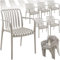 tectake® Gartenstühle stapelbar, Gartenmöbel Set, Balkon Möbel, Bistro Set, Sessel, Outdoor Möbel, Balkonmöbel, Terrassenmöbel - Taupe, 6er Set