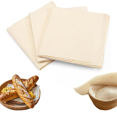 senylanhxy Bread Towels for Proofing Cover - 100% Organic Cotton Bread Cloth for Rising - Breathable Tea Towel for Bread Making - Unbleached Baking Towels - Bread Basket Cloth Napkin