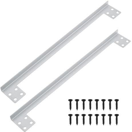 Briny River 2Pcs 11 Inch L-Shaped Security Reinforcement Striker Stainless Steel Door Latch Guard Plate with Srews for Hotel Toilet Bathroom 27.9x3.4x0.8cm