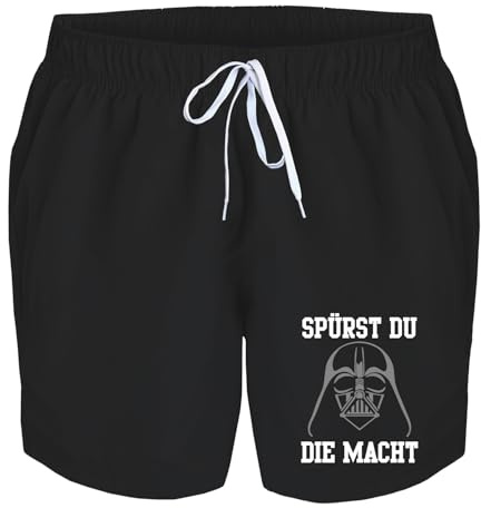 deinshirt Badehose Herren spürst Du die Macht Badeshorts Bedruckt Männer Schwimmhose Beach Shorts Swim Shorts Men