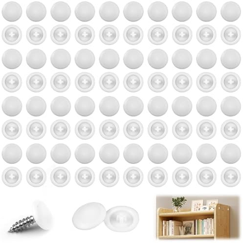 200 Pezzi Rotondi Coprivite in Plastica, 12 mm Plastica Bianco Tappi a Vite per Viti a Croce, Coprivite a Forma di Croce Rotonda in Bianca, per Il Montaggio a Parete e Come Decorazione per Cucina
