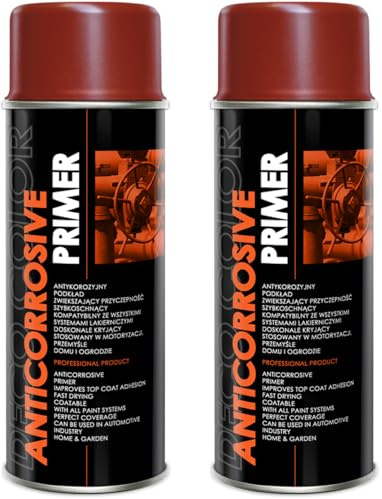 Deco Color 2er Sparpack Lackspray 400ml nach RAL - Farbauswahl (2 Dosen 400ml Grundierung Rot)