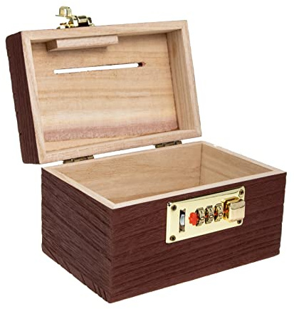 iplusmile Coffre en Bois avec Serrure Coffre de Pirate Boîte Vintage pour Décoration et Économie