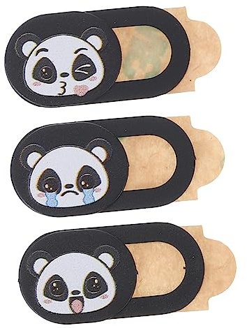 DIYEAH Webcam Schutzhülle Panda Muster Privacy Cover Für Laptop Tablet Und USB Webcams Kleine Handy Kameraabdeckung Sichtschutzaufkleber Mit Einfachem Aufkleben 3 Stück