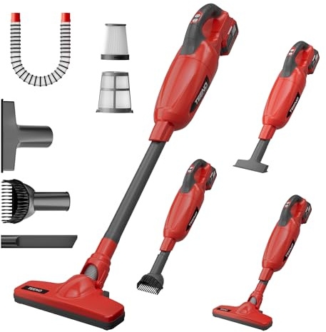 TEENO Aspirateur Traîneau 2-en-1 Sec & Humide - 1.83m³/Min Débit d'air, pour Voiture et Grande Maison - Kit Complet avec 8 Accessoires, Batterie 20V Amovible - Léger et Maniable