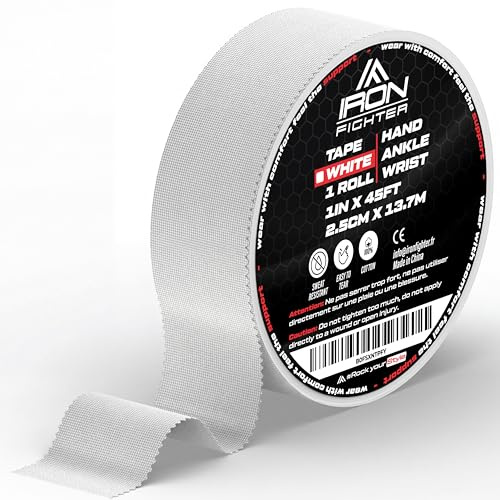 IRON FIGHTER Fingertape - Zinkoxid-Sporttape für BJJ, Bouldern und Klettern | Starr, Starker Halt, Schweißbeständig, Von Hand Reißbar, 100% Baumwolle, Atmungsaktiv, Latexfrei, Finger- Und Daumenstützung