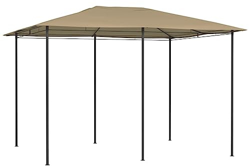 HaoChrymec Pavillon 3 x 4 x 2.6 m mit Stahlgestell, 160 g/m² Dachgewebe, Ideal für Outdoor-Events, Zelt Pavillon, Grillpavillon, Garten Pavillons, Taupe