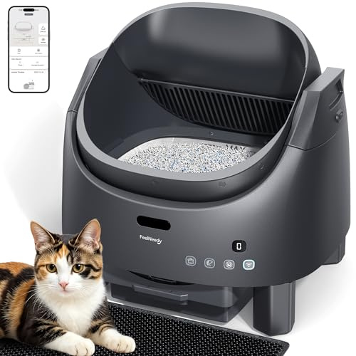 Self Cleaning Cat Litter Tray, FeelNeedy Open-Top Automatic Cat Litter Box