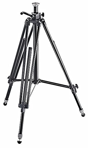Manfrotto 028B Triman Studio Camera Tripod With Leg Braces, Geared Centre Column, Medium Format Camera, DSLR, Compact System Camera, Mirrorless, Black