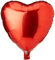 Amscan 1058401 - Standard Folienballon Herz, rot Metallic, 43 cm, Heliumballon, Valentinstag, Hochzeit