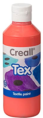 Creall Textil- & Stoffmalfarbe | Orange 250 ml | Waschmaschinenfest nach Fixierung | Für T-Shirts, Jeans, Schuhe, Stofftaschen, Möbel & Autoinnenraum/Dachhimmel