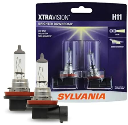 SYLVANIA - H11 XtraVision - High Performance Halogen Headlight Bulb, High Beam, Low Beam and Fog Replacement Bulb (Contains 2 Bulbs)