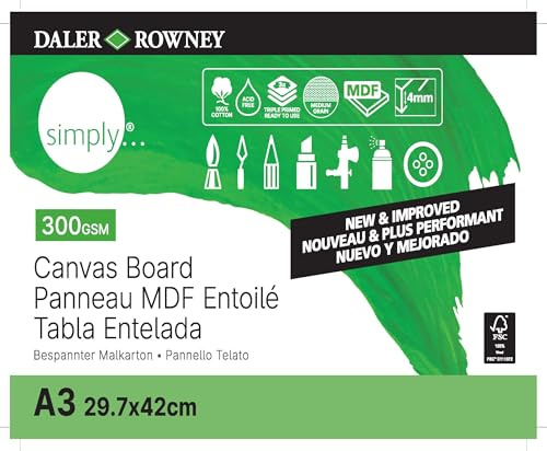 DALER-ROWNEY Simply Malkarton DIN A3 (29,7 x 42 cm) bespannt, 300 g/m²