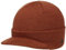 LIERYS Fine Merino Strickcap Damen/Herren - Wintermütze aus Merinowolle - Strickmütze in One Size (54-59 cm) - Mütze mit Schirm Herbst/Winter rost One Size