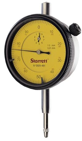 Starrett 3025-481 Dial Indicator Range: 10mm, Dial Reading: 0-100