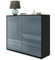 Vladon Sideboard Ben V2, Made in Germany, Kommode mit 1 Tür und 5 Schubladen, Schwarz matt/Grau Hochglanz (79 x 74 x 36 cm)