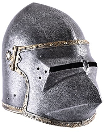 Battle-Merchant Kinder Ritterhelm Hundsgugel mit Klappvisier, Kunststoff - Verkleidung Spielzeug Ritter Helm