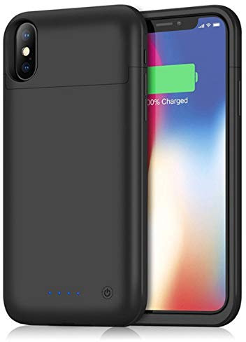 Shot Case - Coque Batterie Chargeur pour IPHONE X Noir Power Bank 5200mAh Secours Telephone Slim