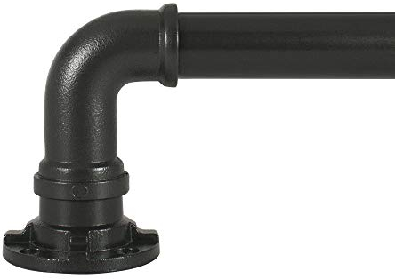 Decopolitan Telescoping Curtain Rod Set, Alloy Steel, Black, 18 to 36-Inch