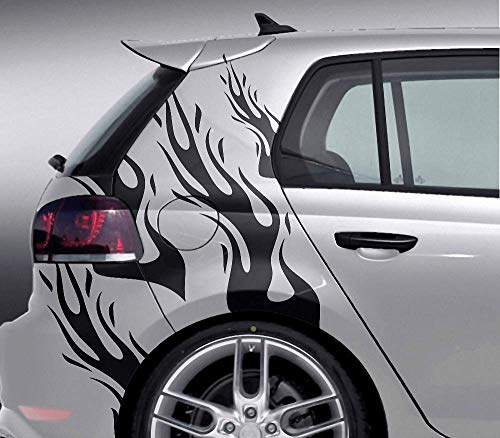 klassische Flammen Aufkleber Auto Feuer Tribal Set | Sticker Motorrad Tank Seitenaufkleber Motorhaube | verschiedene Motive, Größe & Farbe anpassbar