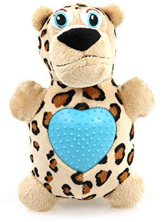 Petastic Hundespielzeug Hearties Leopard, Plüschspielzeug, Kuscheltier mit Quietscher