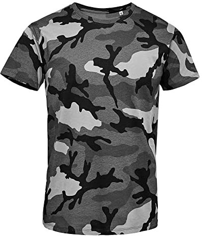 Sols Herren Camo T-Shirt mit Tarnmuster, Kurzarm (L) (Graues Tarnmuster)