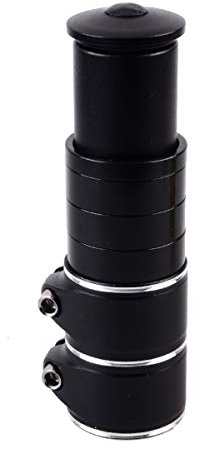 Azarxis Prolunga Manubrio MTB Rialzo Manubrio Bici da Corsa Attacco Manubrio MTB Stelo Forcella Prolunga per Bici (Nero - 12,3 cm)
