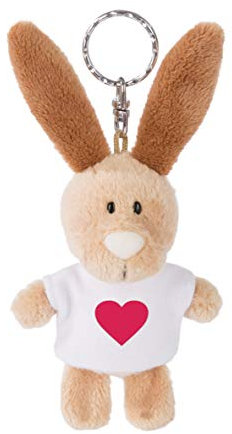 NICI 44729 Schlüsselanhänger Hase mit T-Shirt Herz Symbol 10cm