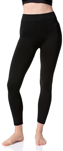 Thermoleggings Gefütterte Damen Legging mit Innenfleece im 2er Pack, Winter Seamless Thermo Legging in Schwarz Anthrazit meliert Braun Rot Marineblau