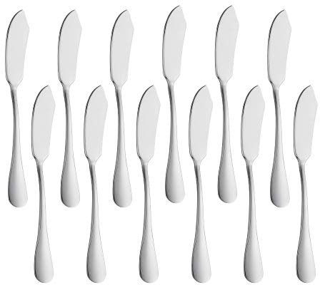 Meisha Buttermesser 12er-Set, Edelstahl-Käsemesser, Käseverteiler, 5,7 Zoll süße Mini-Küchenmesser für Toast-Sandwich-Kuchen-Brot-Frühstück - Silber
