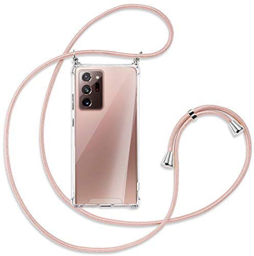 mtb more energy® Handykette kompatibel mit Samsung Galaxy Note 20 Ultra (SM-N985, 6.9'') - roségold - Befestigung Oben - Smartphone Hülle zum Umhängen - Anti Shock Strong TPU Case
