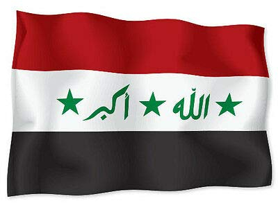 12cm! Klebe-Folie Wetterfest Made-IN-Germany Iraq Flag car K1924 UV&Waschanlagenfest Auto-Aufkleber Sticker Decal