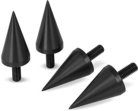 PrecisionGeek – Große Lautsprecherspikes, schwarz eloxiertes Aluminium, Kegel 20 mm Durchmesser, Gewinde M10, Spikes für HiFi-Lautsprecher, Ständer, Soundbars – Set mit 4 Stück
