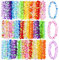 Stück hawaiianische Blumenkränze, Partydekorationen，hawaiianische Blumenketten (Leis), Mehrfarbig, Tropische Blumenketten für Luau-Themenparty, Dekorationen (144)