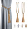 Dalababa 2 Stück Vorhanghalter Raffhalter Gardinenhalter Polyester Baumwoll Seil mit Quaste Vorhang Tiebacks Dekorative Fenster Einfarbig Gardinen Zubehör,Gelb