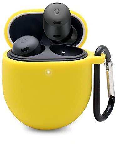 GIOPUEY Cilicone Case Compatible with Google Pixel Buds Pro/Buds Pro 2, Ultra-thin soft Cover, Slim-Fit,Anti-Fall,Not Easy to Dirty - Yellow