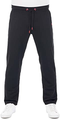 riverso Jogginghose Herren Baumwolle lang Regular Fit RIVGuido Sporthose Trainingshose Freizeithose Schwarz S, Größe:S, Farbe:Black - Formula Red