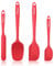 NileHome Silicone Spatula Set, High Heat-Resistant Premium BPA-Free One Piece Seamless Design, Non-Stick Rubber with 18/8 Stainless Steel Core, Cooking/Baking Utensil Set of 4, Red