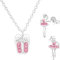JAYARE Kinder Schmuckset Mädchen - Ballerina Tänzerin - Halskette und Ohrringe - Kette Silber 925 mit Anhänger und Ohrstecker