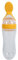 YUMILI Biberon pour bébé, 1 pièce de 90 ml en silicone pour bébé, biberon pour bébé avec cuillère pour aliments frais, aliments à presser pour céréales, bouillie de lait (jaune)
