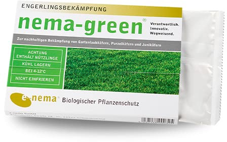 Engerlinge bekämpfen mit e-nema HB Nematoden | 50 Mio. für 100 m² inkl. Einwässerungshilfe | nema-Green