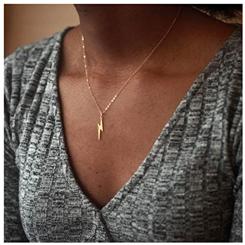 Cimenexe Böhmische Blitz Anhänger Halskette Choker Donner Halskette Gold Blitz Halskette Minimalistische Halskette Kette Schmuck Für Frauen Und Mädchen Geschenke