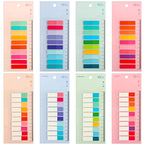 1600 Stück Haftnotizen, Sticky Notes Aesthetic Klebezettel Pastell Haftmarker Tabs Selbstklebend Haftstreifen mit Lineal für Büro Schule Seitenmarkierung