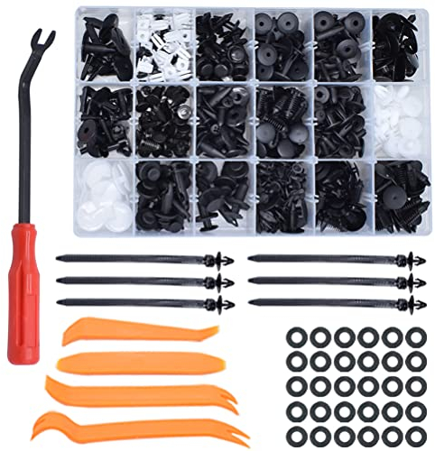 435 Stück Auto Befestigung Clips Universal Stoßstangen Zierleisten Plastikklips Set, Spreiznieten Karosserie Befestigungssatz