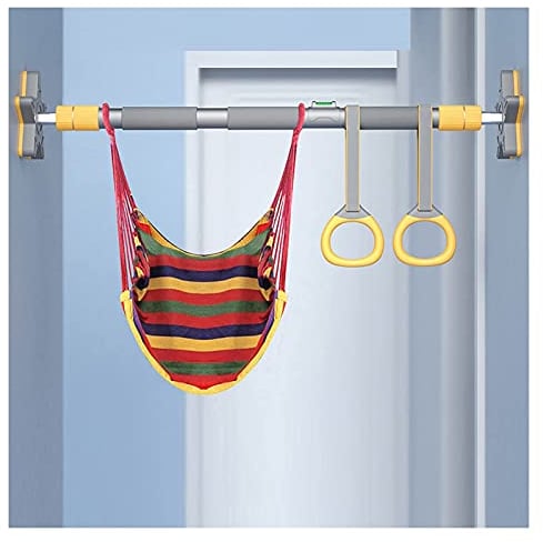 Klimmzugstangen Tür-Klimmzugstange, Keine Schrauben, Reck, Fitnessstangen-Set, tragbares Krafttrainingsgerät mit Schaukel und Turnring (70)