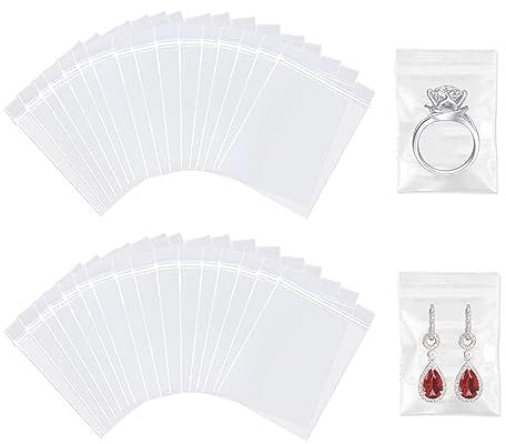 5x7cm 100pcs Grip Seal Bags, Small Clear Plastic Bags, Resealable Clear Storage Pouches, Poly Zip Lock Bags, Sealed Storage Pouches, Apply to Jewelry Drugs Candies Earring Beads Daily Pills