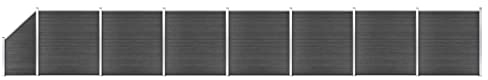 ZEYUAN Zaunelement Set, Sichtschutzstreifen, Sichtschutzzaun, Garten Zaunschutz, Balkonzaun, Stabzaun, WPC 1311x(105-186) cm Schwarz
