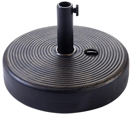 C-Hopetree 27 kg Heavy Duty Water Fillable Base Stand for Outdoor Patio Garden Parasol Table Umbrella, Bronze