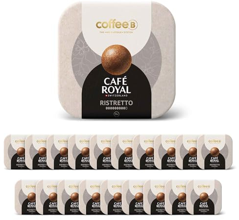 180 Coffee Balls Ristretto - Boules de café haut de gamme 100% compostable - Spécialement conçues pour l'utilisation de la machine à café CoffeB by Café Royal